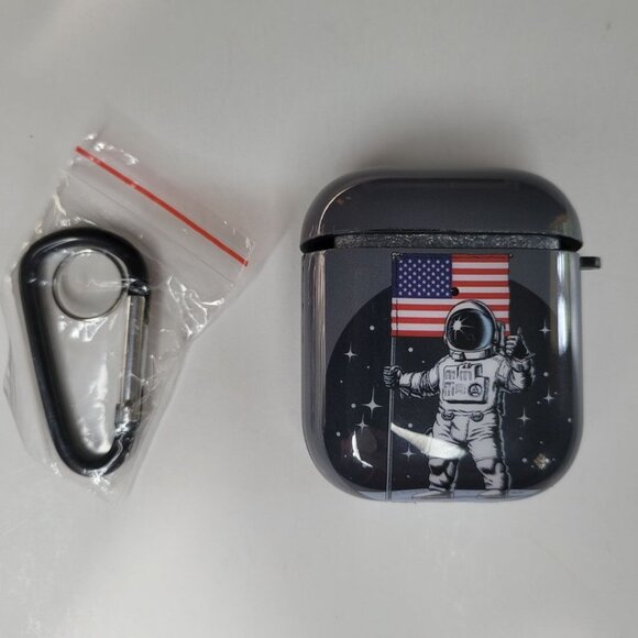 Airpods Case Cover Space‎ Apollo Pattern Basic Plastic Headphones - Picture 1 of 7